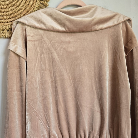Anthropologie New Current Air Quarter Zip Velvet Velour Pullover SZ Medium Y2K - Picture 6 of 13